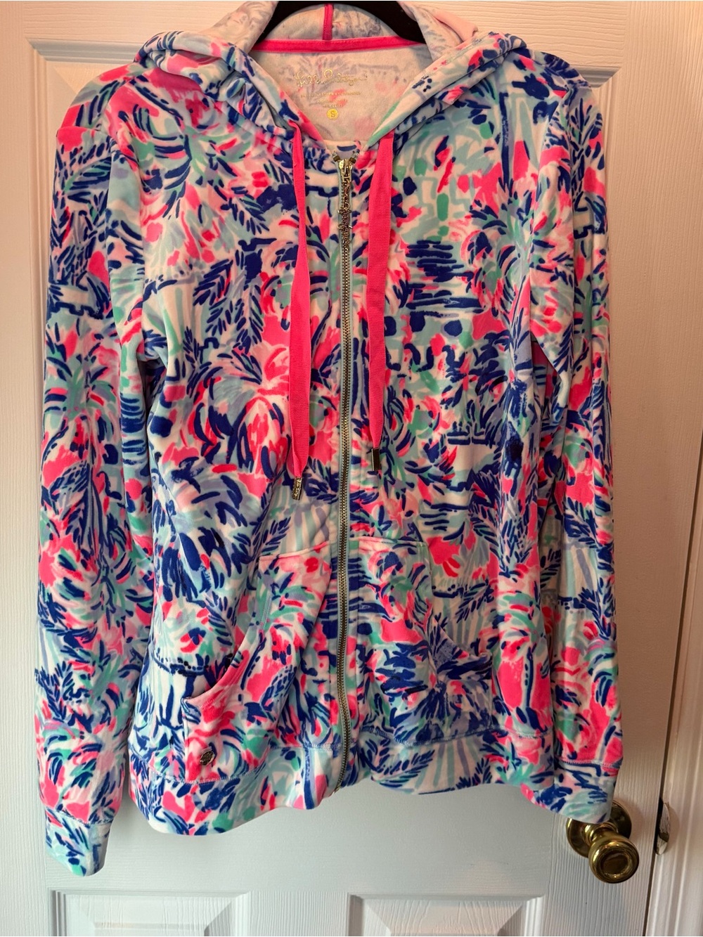 Lilly Pulitzer Larina velour hoodie and pants set cabana cocktail